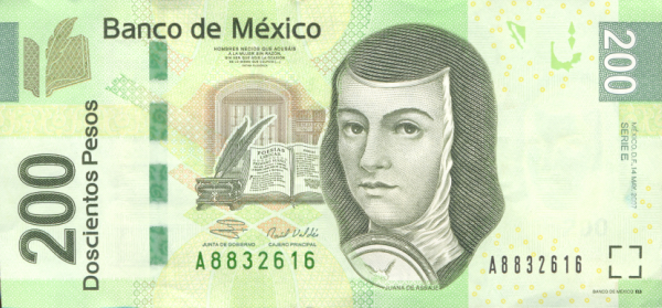 Billetes De Mexico. En el anverso del illete se